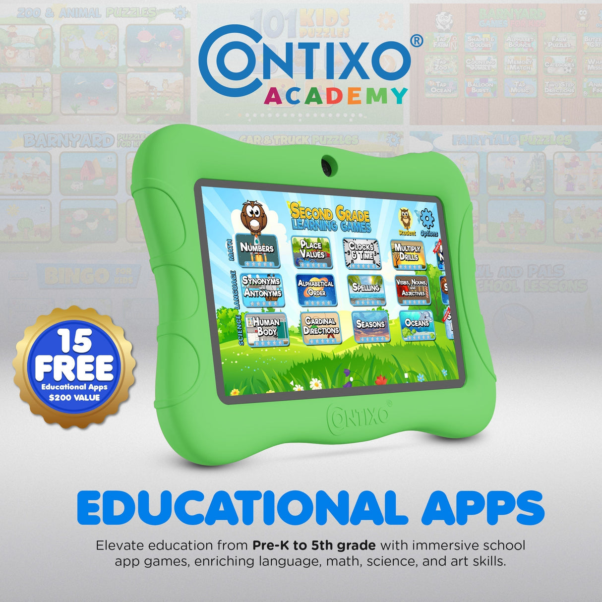 Contixo V9 Kids HD 7" Tablet - 50 Disney EBooks & Kickstand Included