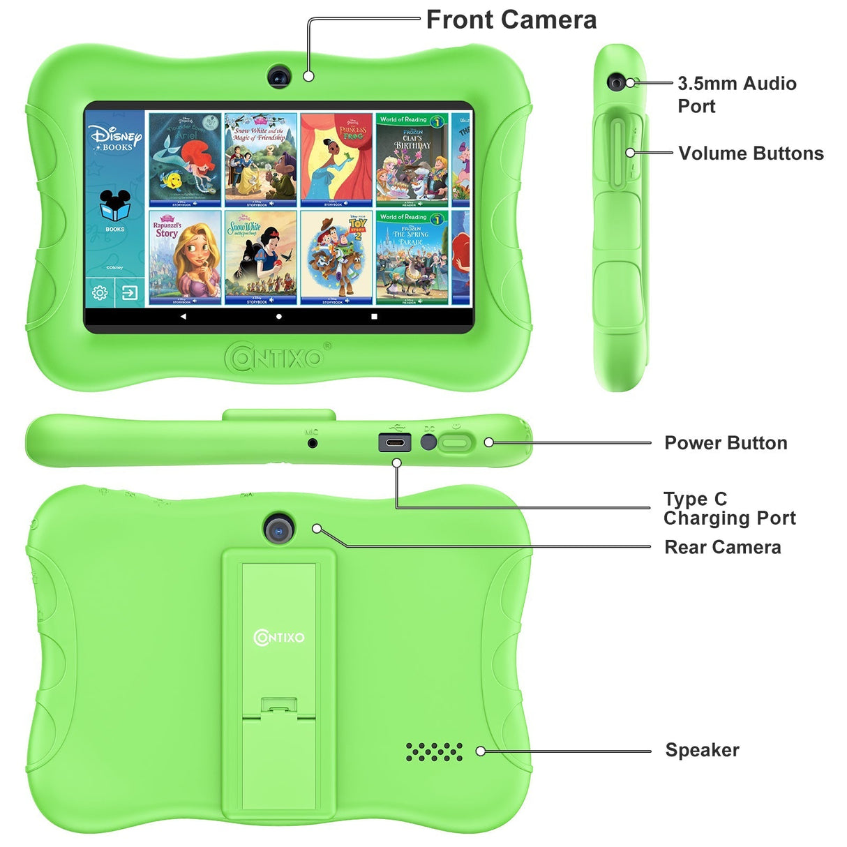 Contixo V9-2 7" Kids Tablet, Headphones, & Tablet Bag Bundle