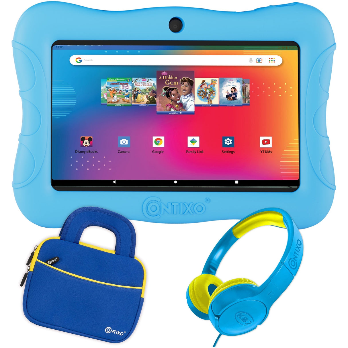 Contixo V9-2 7" Kids Tablet, Headphones, & Tablet Bag Bundle