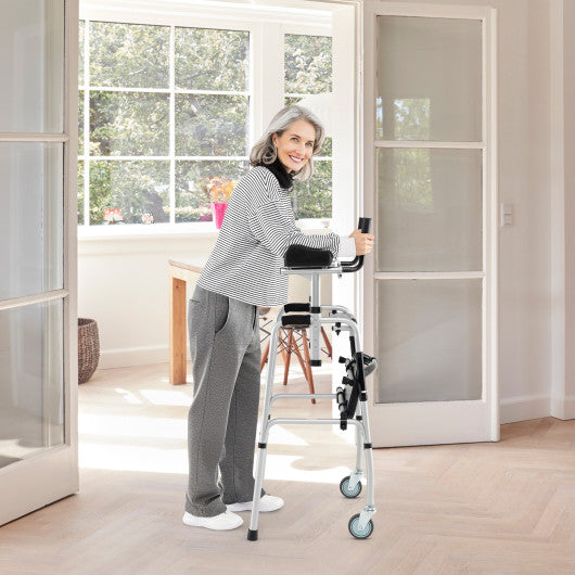 Versatile Rolling Walker for Rehabilitation Training-Silver