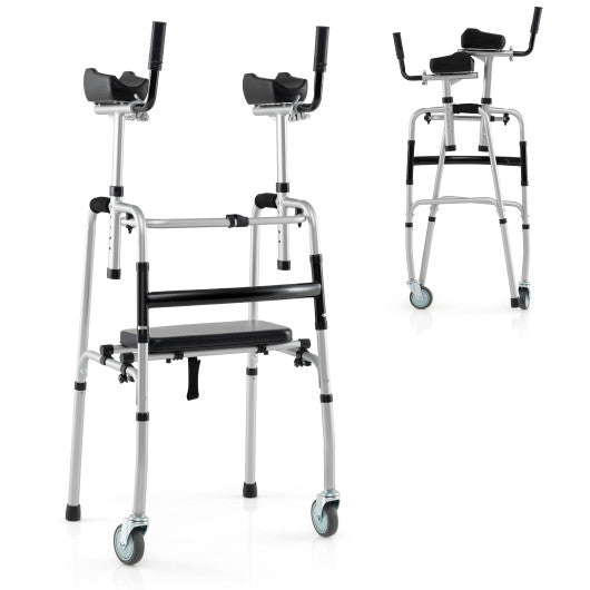 Versatile Rolling Walker for Rehabilitation Training-Silver