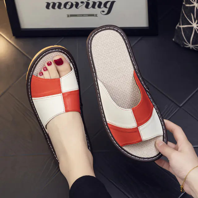 Luxury Genuine Leather Sheepskin Women's Slippers