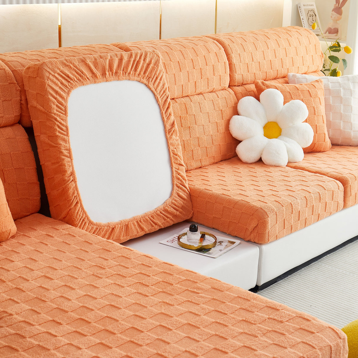 Stretchable Cotton Velvet Sofa Cover Furniture Covers for Pets Slipcovers and Couch Cushion Covers