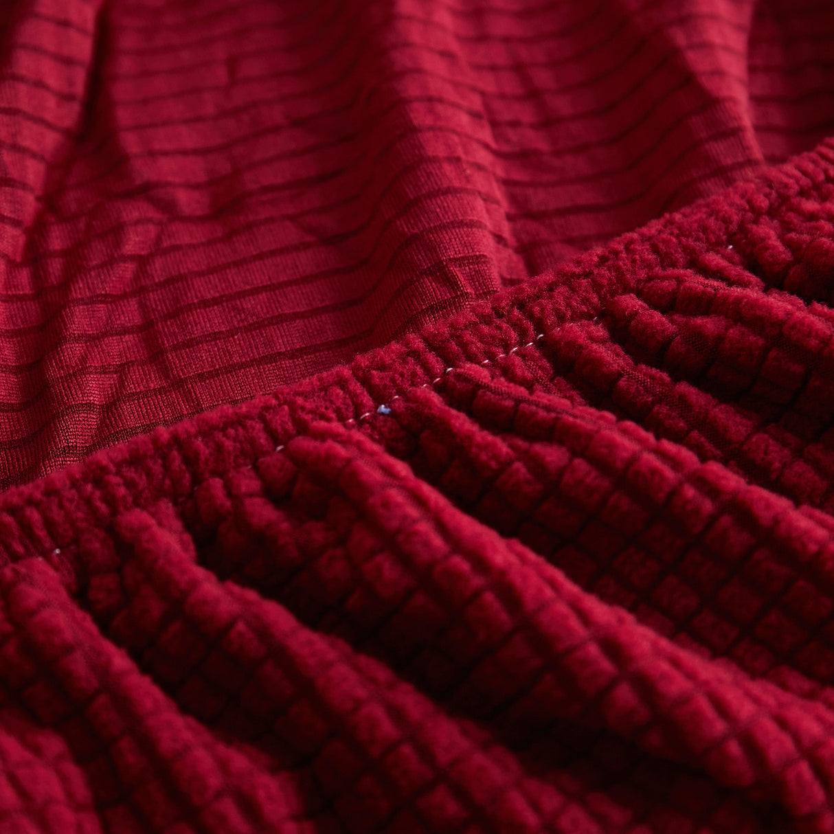 Grid Textured Stretch Sofa Cover, Soft Elastic Slipcover for Couch Protection