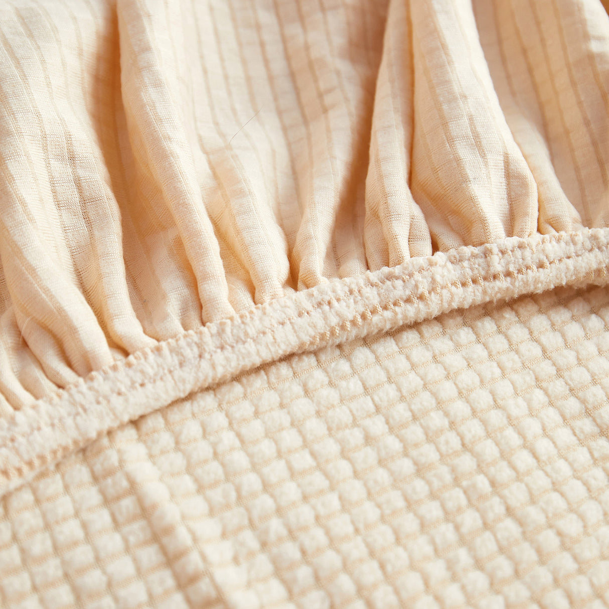 Grid Textured Stretch Sofa Cover, Soft Elastic Slipcover for Couch Protection