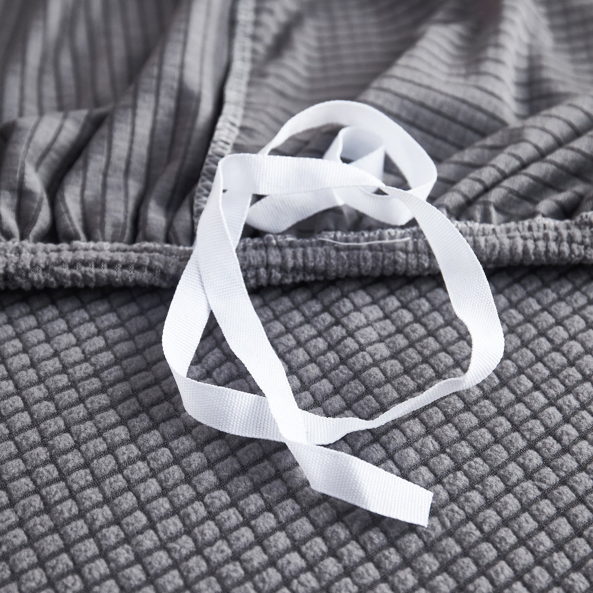 Grid Textured Stretch Sofa Cover, Soft Elastic Slipcover for Couch Protection