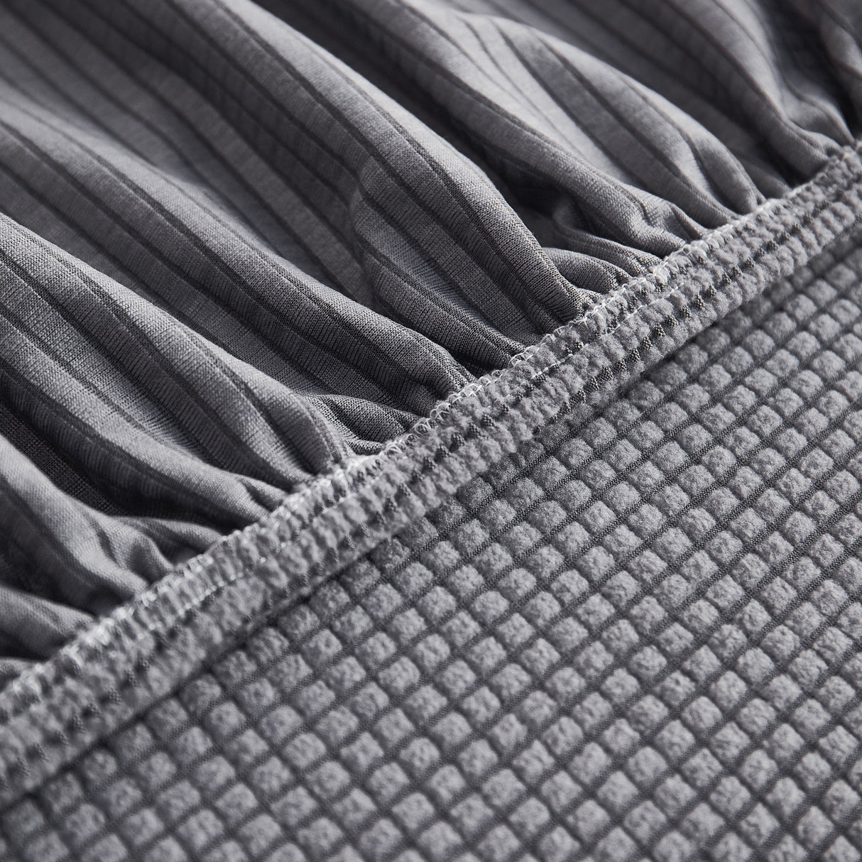 Grid Textured Stretch Sofa Cover, Soft Elastic Slipcover for Couch Protection