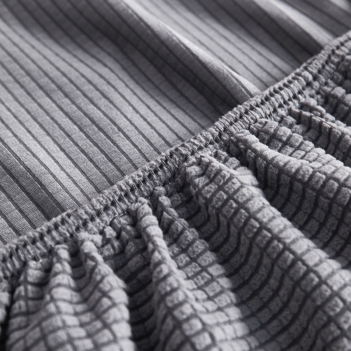 Grid Textured Stretch Sofa Cover, Soft Elastic Slipcover for Couch Protection