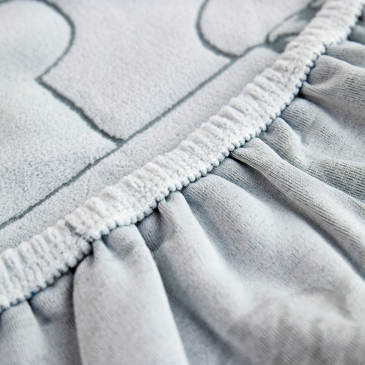 Happy Puzzle Jacquard Fleece Stretchable Cushion Cover, Non-Slip L Shaped Couch Covers for Pets