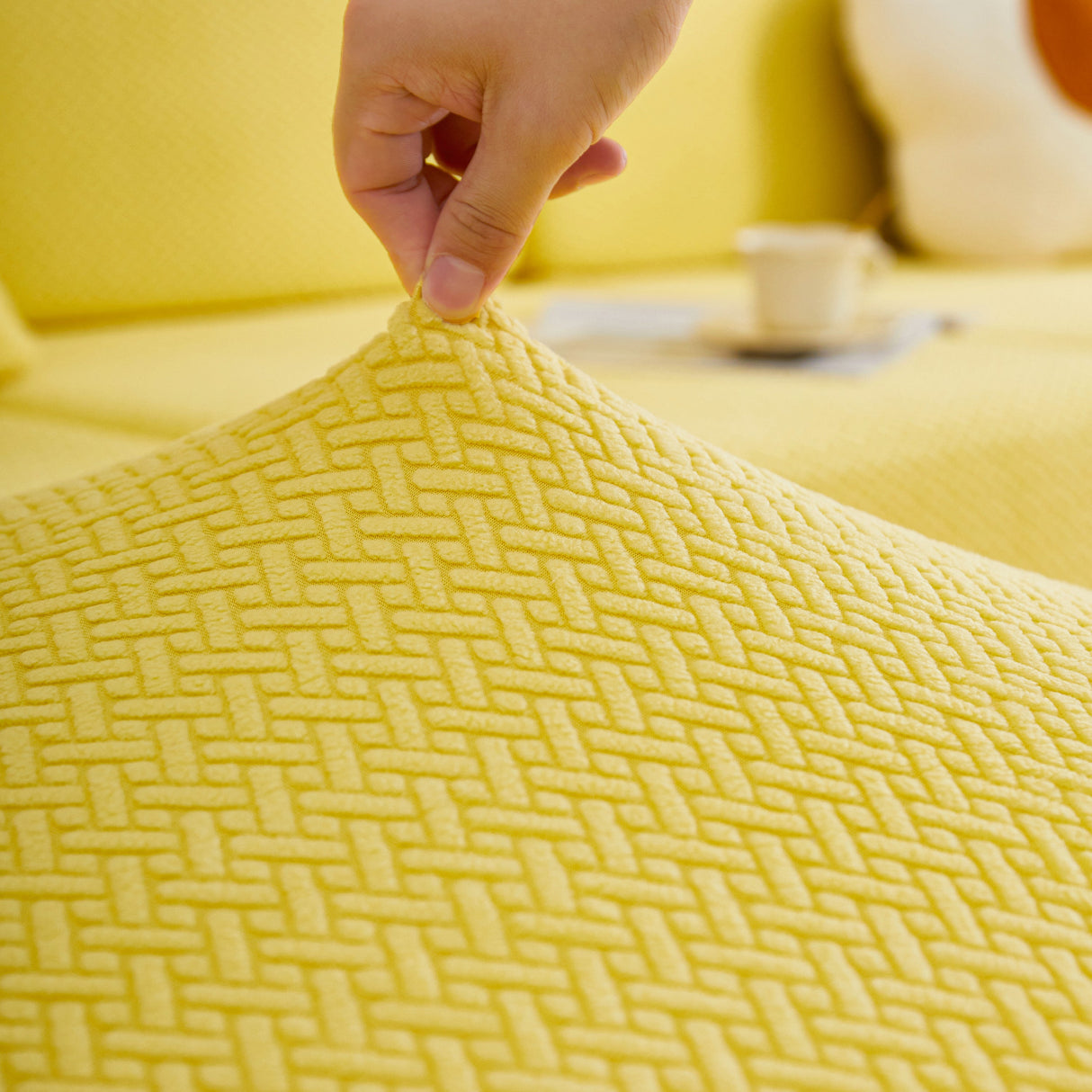 Tailored Sofa Cushion Covers Stretch Couch Seat Covers with Skirt for Sectional Sofas