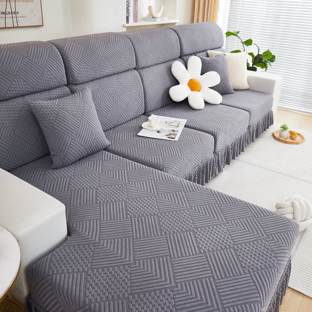 Stretch Sofa Covers for Couch Seats and Cushions, Suitable for 1/2/3/4/L Seater Sofas and Couches