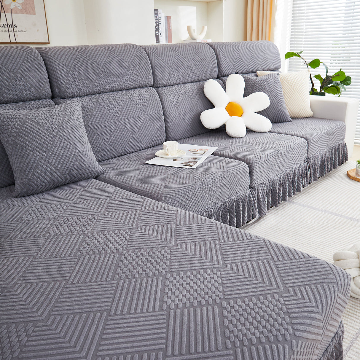 Stretch Sofa Covers for Couch Seats and Cushions, Suitable for 1/2/3/4/L Seater Sofas and Couches