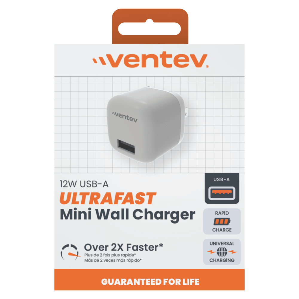 Ventev 12W USB A Universal Mini Wall Charger by Ventev