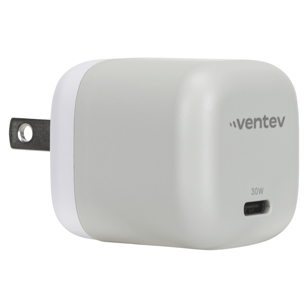 Ventev 30W ULTRAFAST USB C Universal GaN Mini Wall Charger and USB C to USB C Cable by Ventev