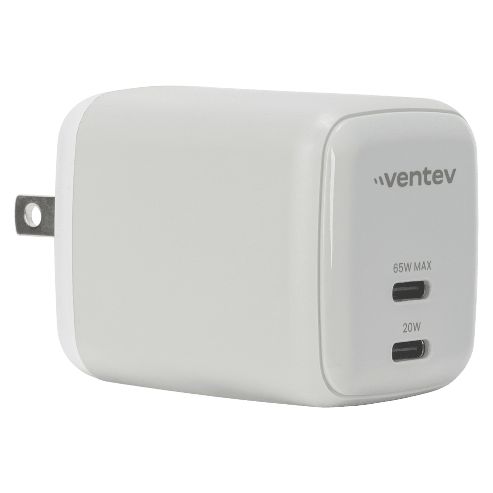 Ventev 65W ULTRAFAST USB C Universal Dual GaN Mini Wall Charger by Ventev