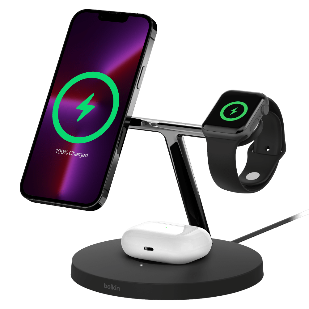 Belkin Boost Charge Pro 3 in 1 MagSafe Wireless Charging Stand 15W by Belkin