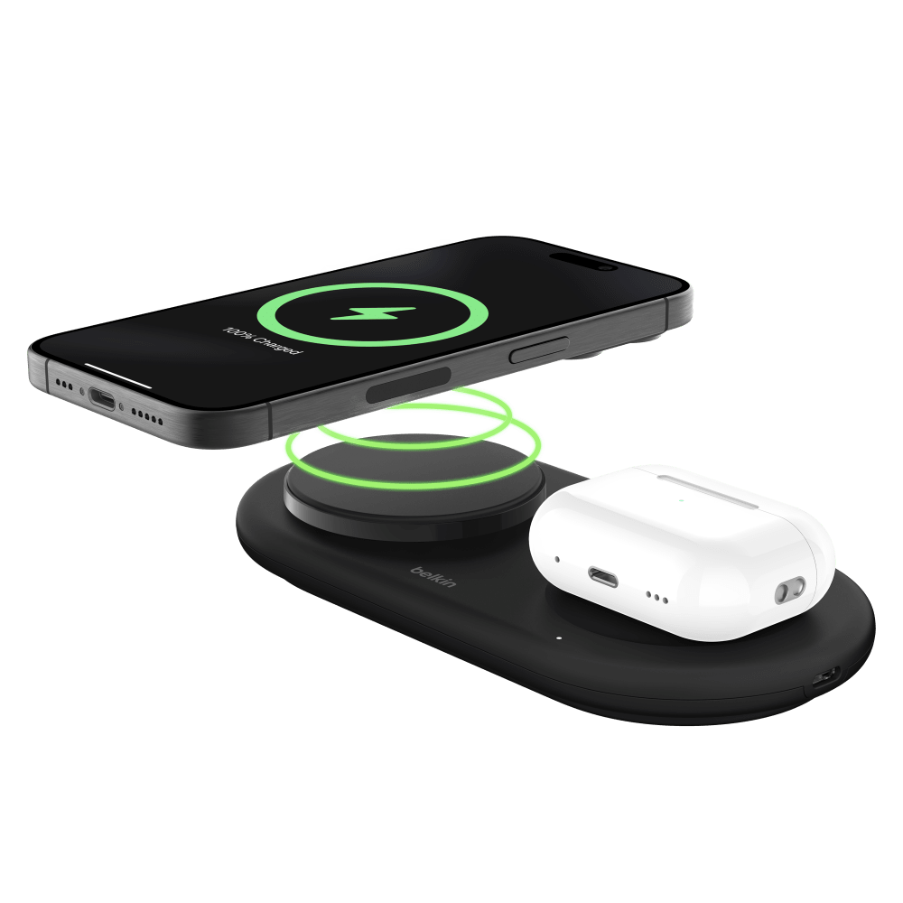 Belkin Boost Charge Pro 2 in 1 Magnetic Wireless Charging Pad with Qi2 15W by Belkin
