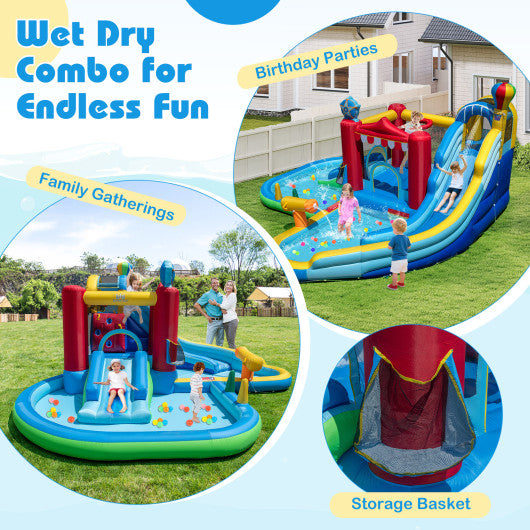 Inflatable Water Park Water Slide Wet Dry Combo Bounce House