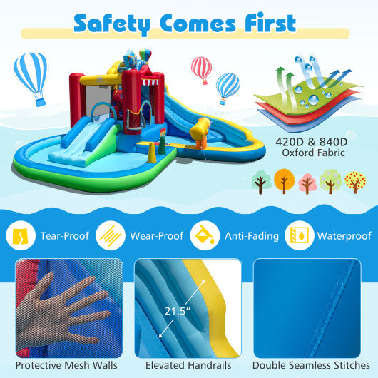 Inflatable Water Park Water Slide Wet Dry Combo Bounce House