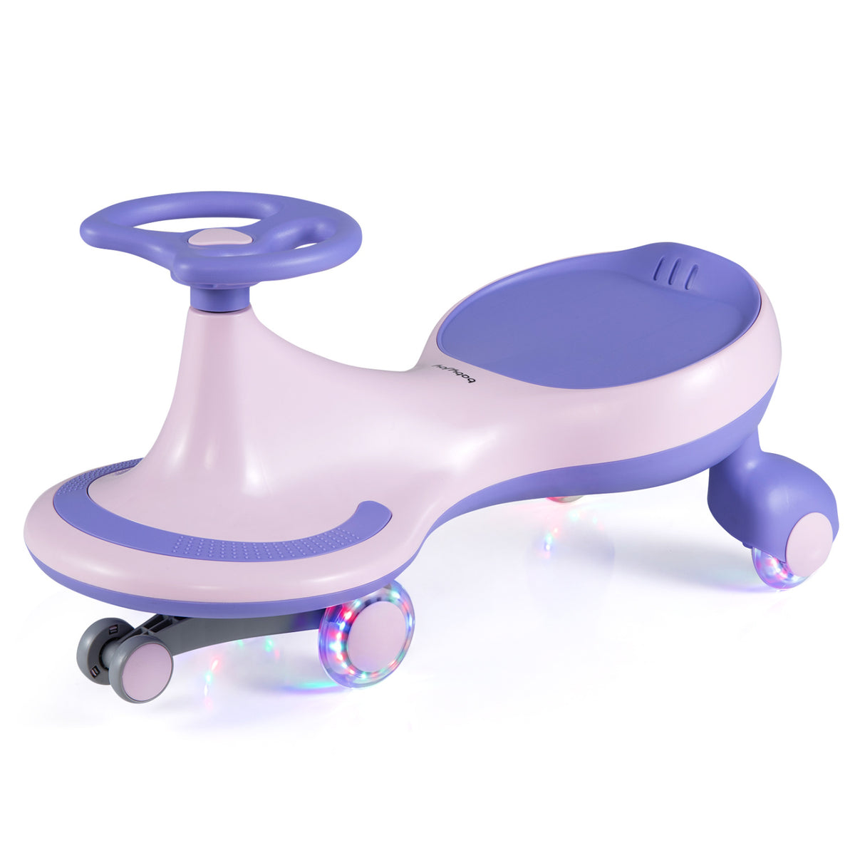Wiggle Car Ride-on Toy with Flashing Wheels-Purple