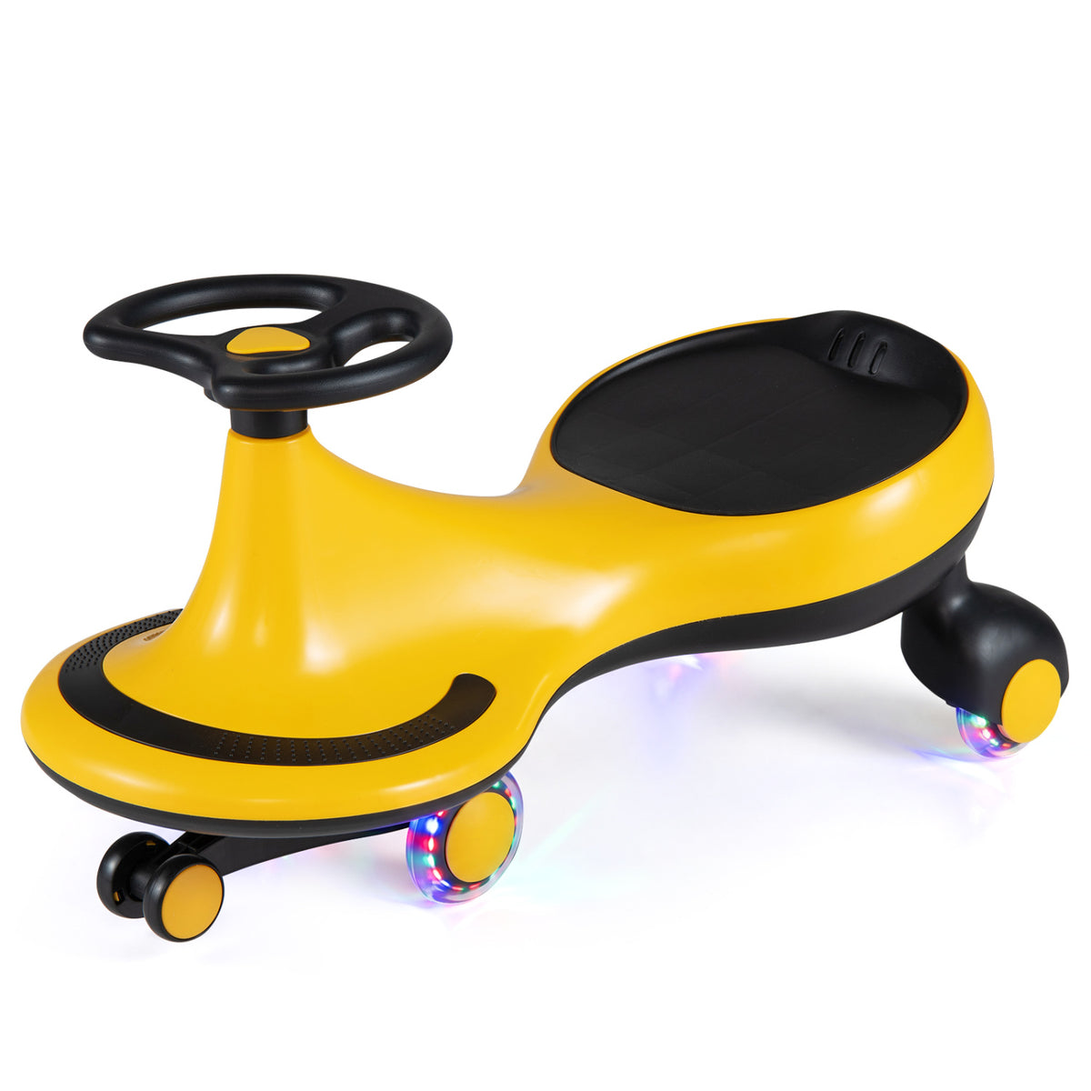 Wiggle Car Ride-on Toy with Flashing Wheels-Yellow