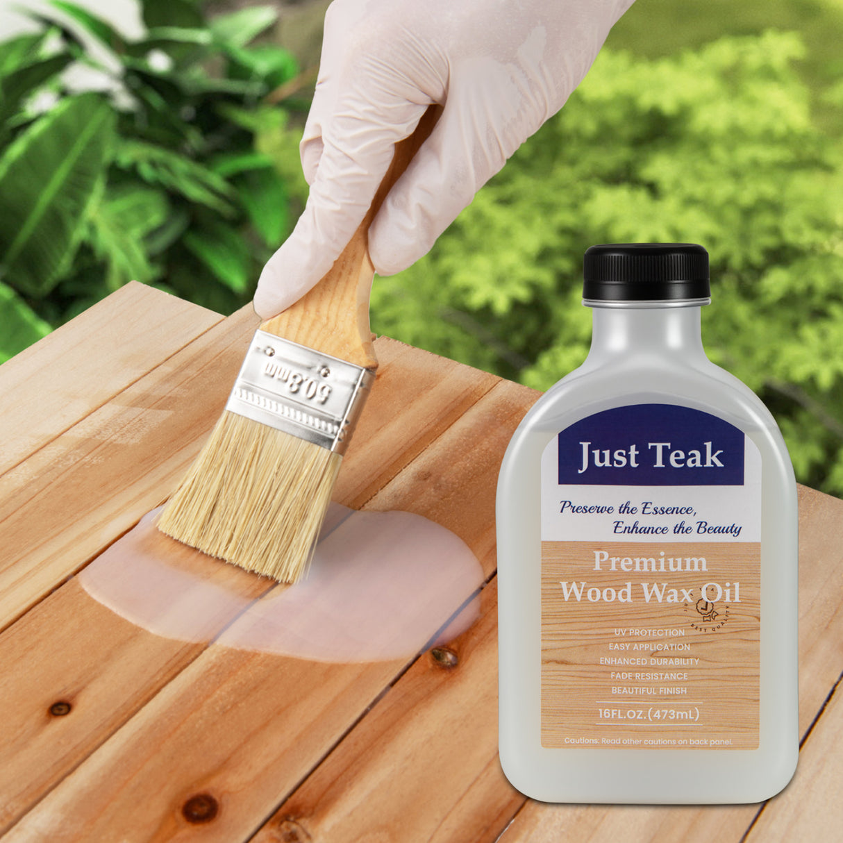 16 oz Wood Oil Cleaner and Brightener for Outdoor and Indoor Furniture Set of 2