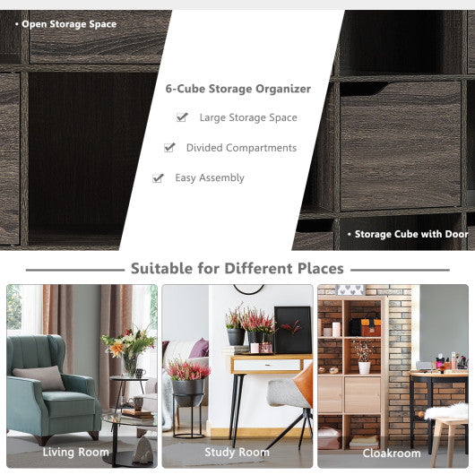 Bamboo Buffet Storage Cabinet with PE Rattan Doors and Freestanding Kitchen Cupboard-Natural