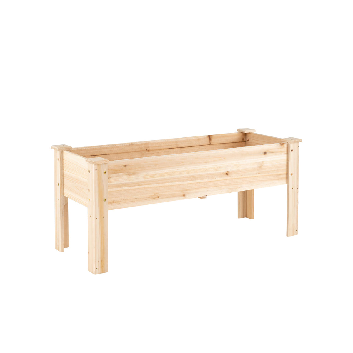Wooden Raised Garden Bed with Legs 175 LBS Heavy-Duty Elevated Planter Box with Drainage Holes-Natural
