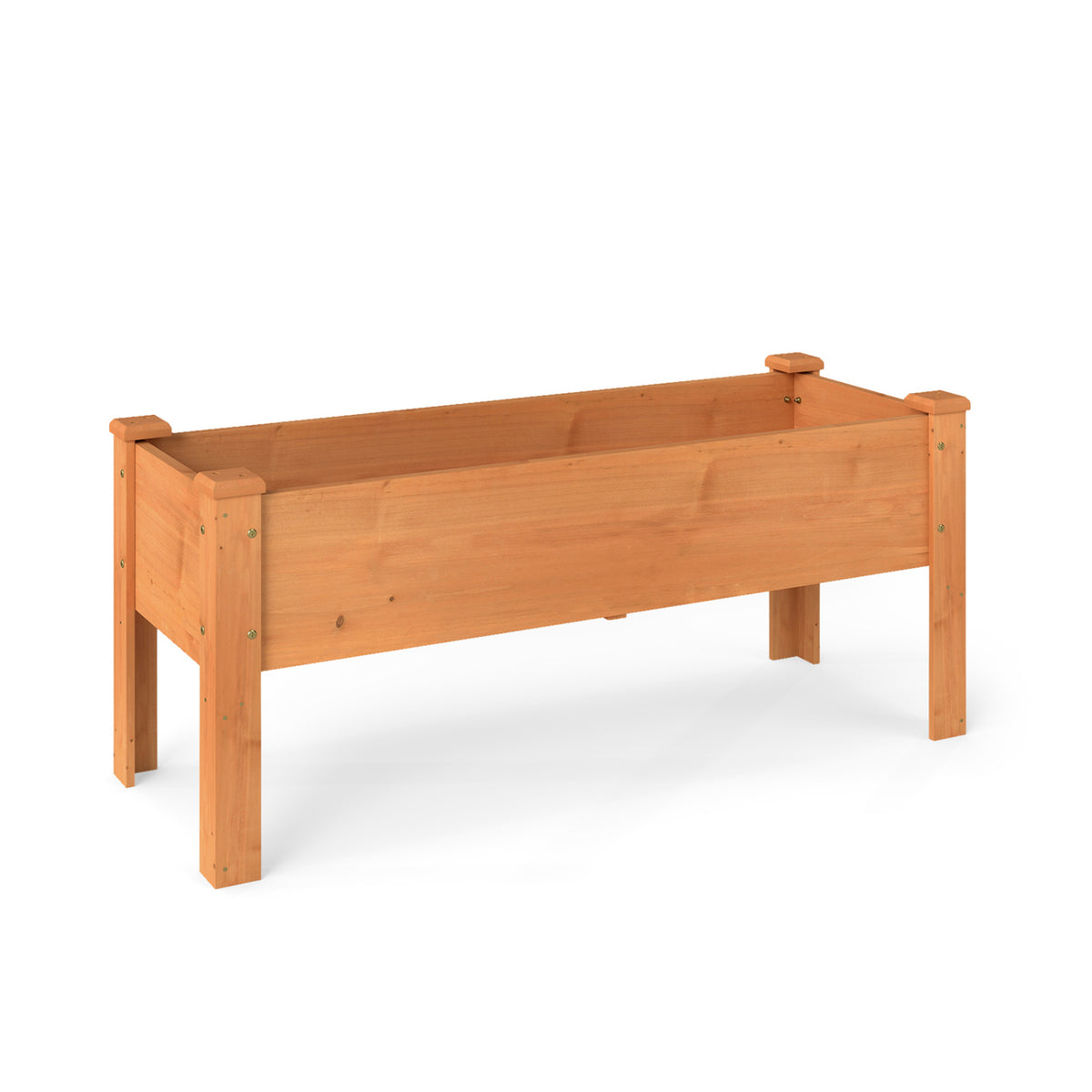 Wooden Raised Garden Bed with Legs Elevated Planter Box with Drainage Holes-Orange