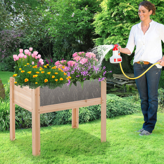 Wooden Raised Garden Bed Solid Wood Elevated Planter Box with Legs
