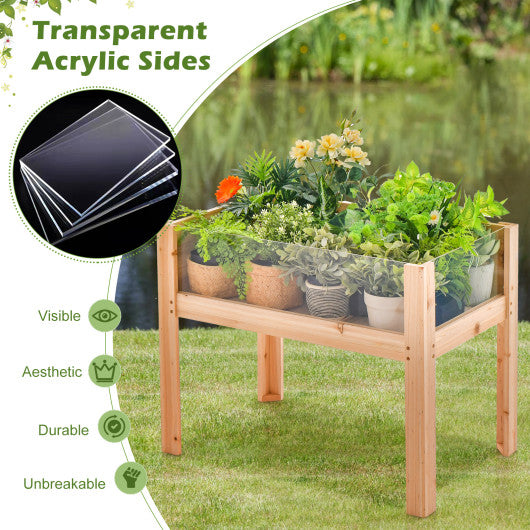 Wooden Raised Garden Bed Solid Wood Elevated Planter Box with Legs