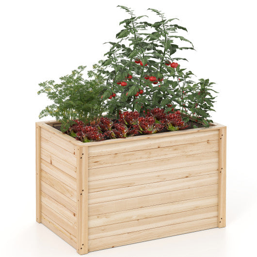 Wooden Raised Garden Bed Elevated Planter Box with Open-Ended Base