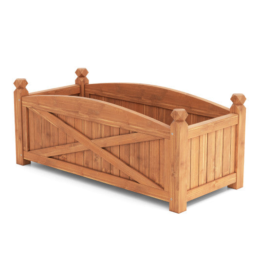 Wooden Raised Garden Bed Drainage Holes for Patio Garden-L