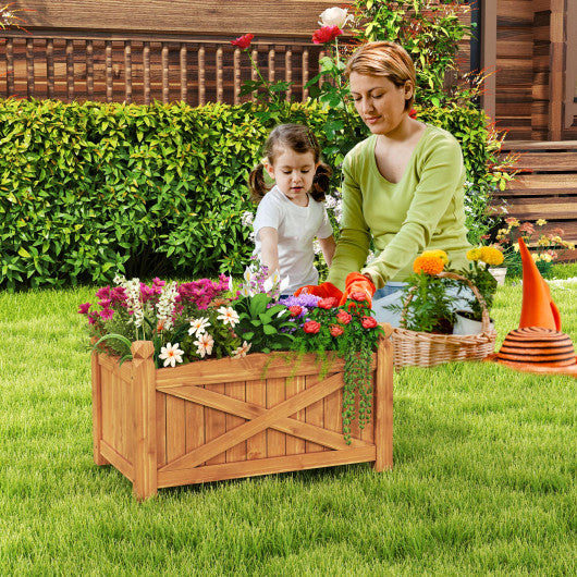 Wooden Raised Garden Bed Drainage Holes for Patio Garden-S