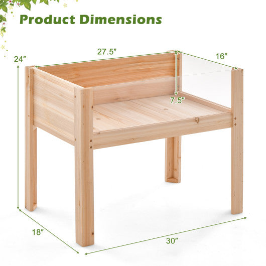 Wooden Raised Garden Bed Solid Wood Elevated Planter Box with Legs