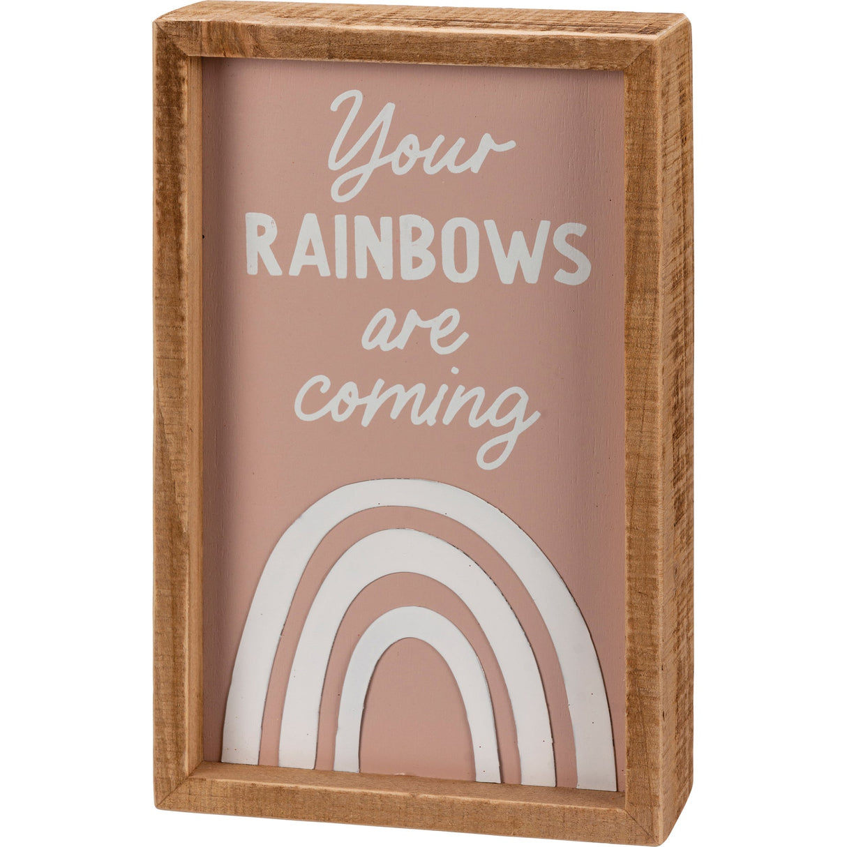 Your Rainbows Are Coming Inspirational Gift | Decor Sign and Tea Towel Bundle