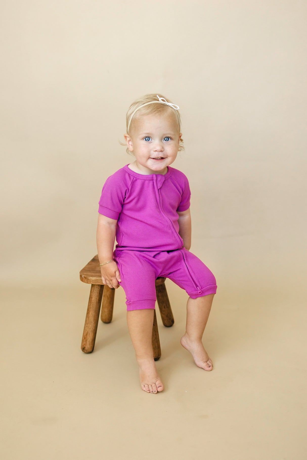 Solid Ribbed Bamboo Shorty Romper (0-3m to 4T) - more colors