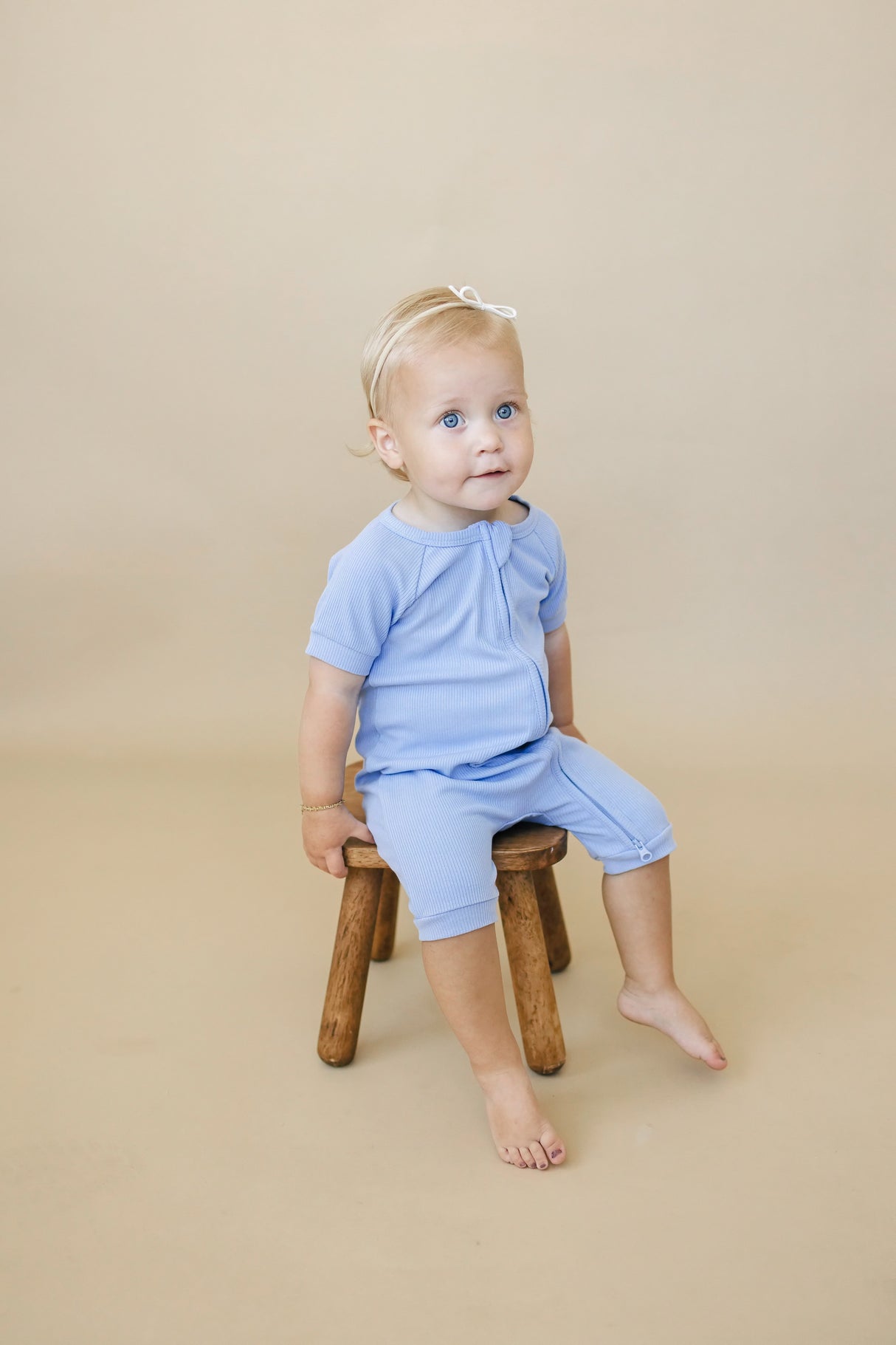 Solid Ribbed Bamboo Shorty Romper (0-3m to 4T) - more colors