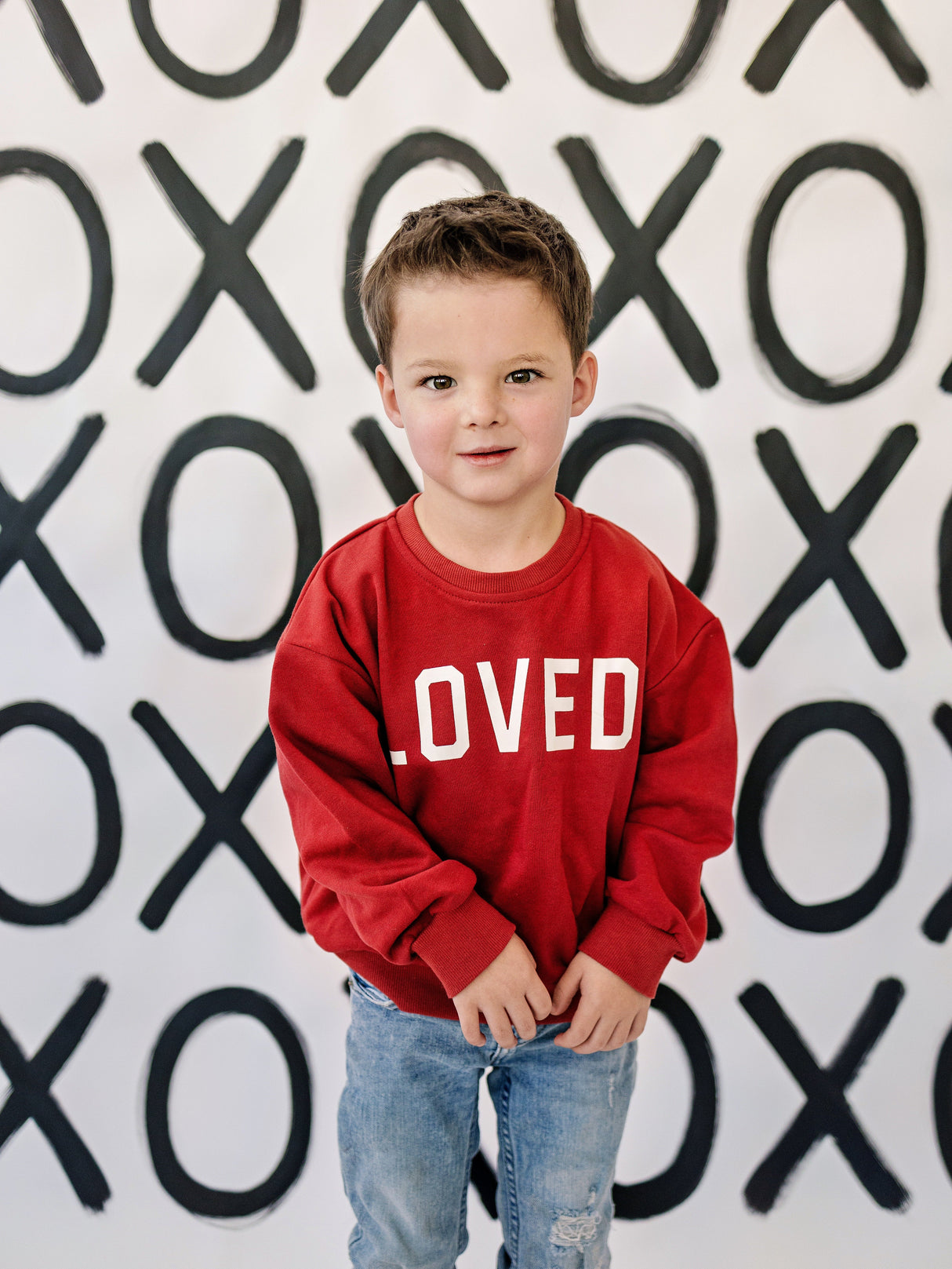 Loved Crewneck Sweatshirt - Red or Pink