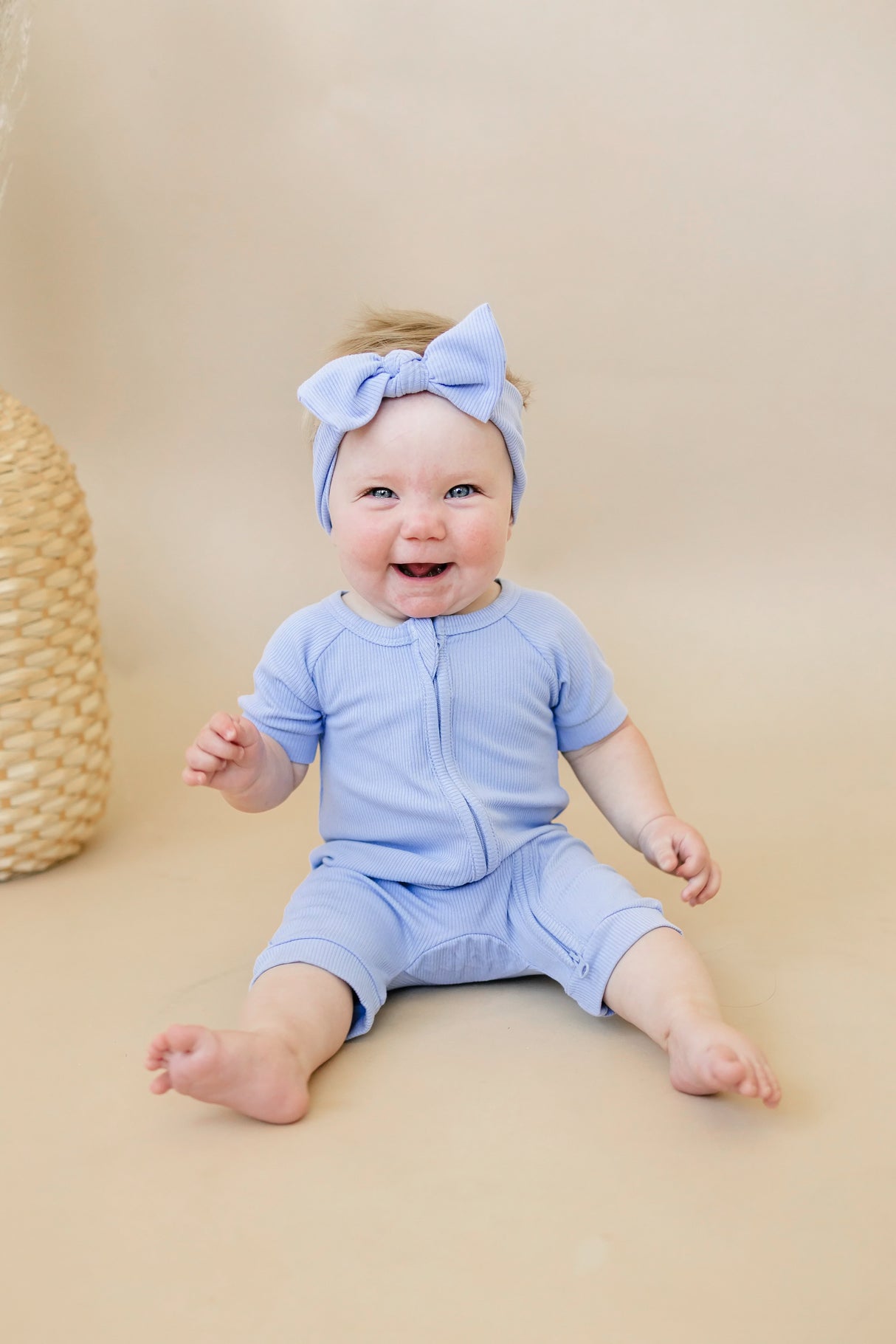 Solid Ribbed Bamboo Shorty Romper (0-3m to 4T) - more colors