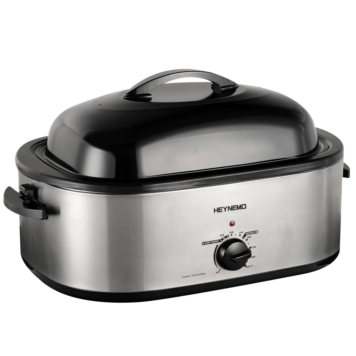 Roaster Oven 20Qt Turkey Roaster Oven Buffet with Self-Basting Lid 1450W Electric Roaster Oven with Cool-Touch Handles Stainless Steel Roaster Oven with Removable Pan and Rack Silver