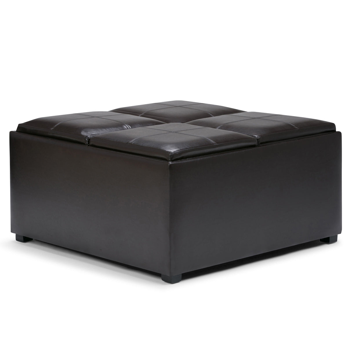 Avalon - Square Coffee Table Storage Ottoman - Tanners Brown by Couch.com