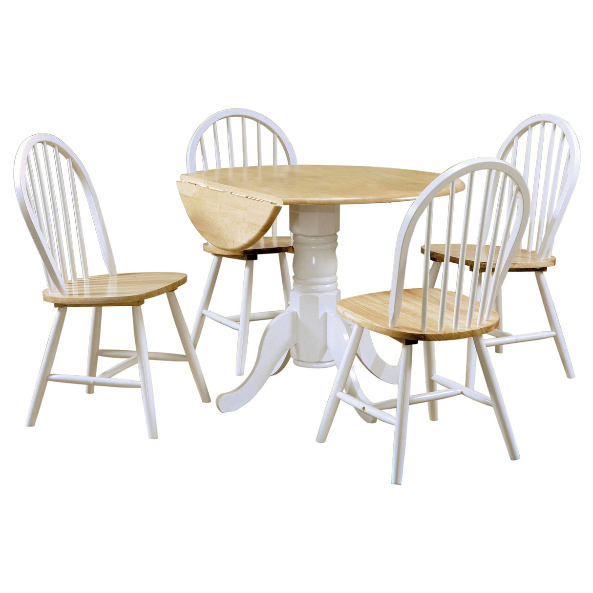Greer Natural Brown And White 5-Piece Dining Set