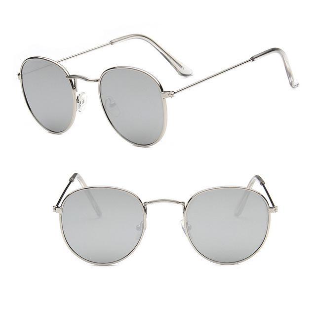 Leon Elegant Unisex Woman and Man Classic Round Sunglasses Designer Glasses Lady Round Luxury Retro Sunglasses With Vintage Mirror Oculos De Sol Gafas