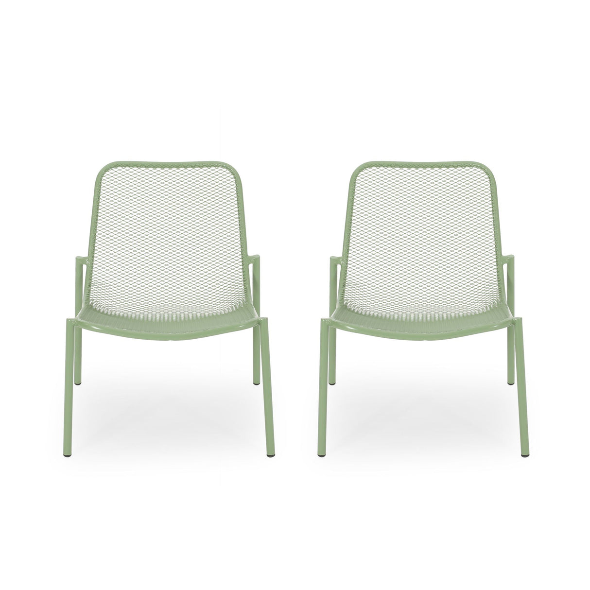 Outdoor Iron Chair With Mesh Design