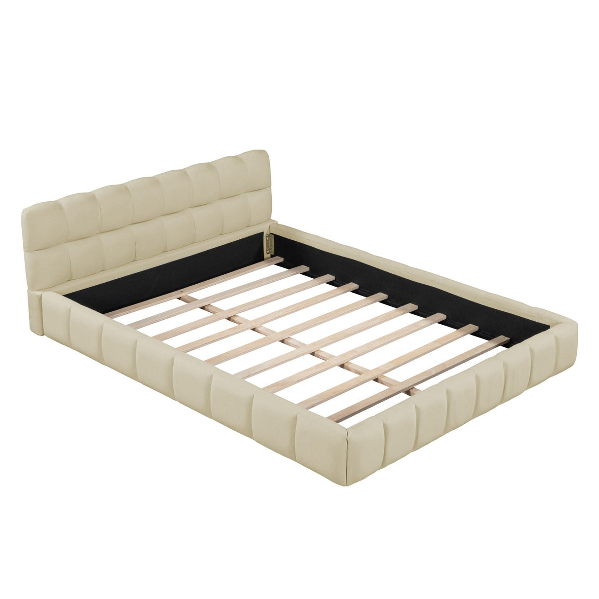 Upholstered Platform Bed With Thick, Grounded Bed With Solid Frame by Couch.com