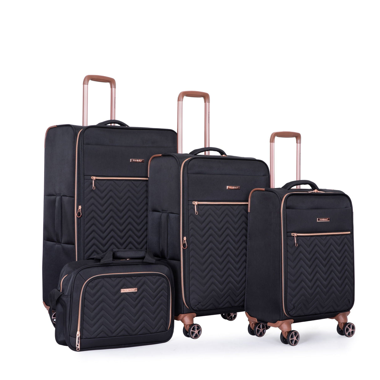 4 Piece Set, Softshell Suitcase Spinner Wheels Terylene Luggage Sets by Couch.com
