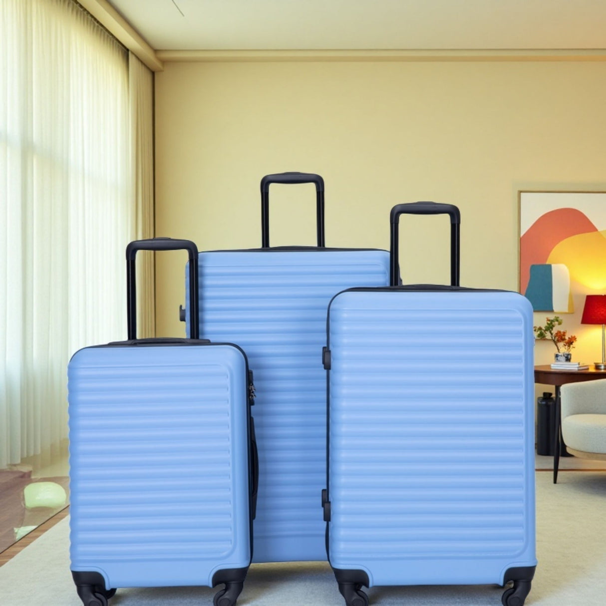 3 Piece Luggage Sets, Lightweight Suitcase With Two Hooks, Spinner Wheels, Tsa Lock by Couch.com