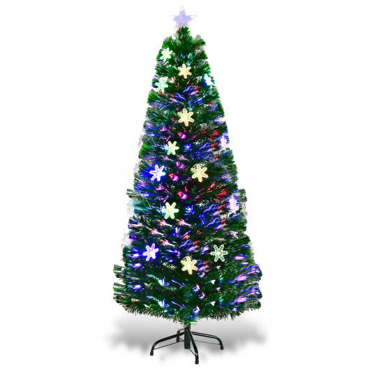 LED Optic Artificial Christmas Tree with Snowflakes-5 Feet