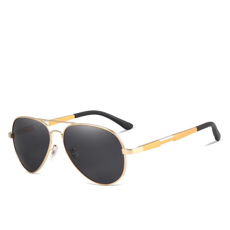 Aviation Luxury Aluminum Magnesium Gold Fashion Polarized Lens Sunglasses Men/Women Driving Mirror Sunglasses Military Style